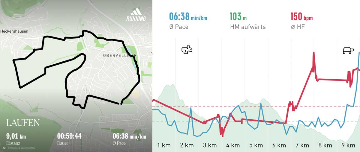 Laufgruppe 1. März 2025 Strecke