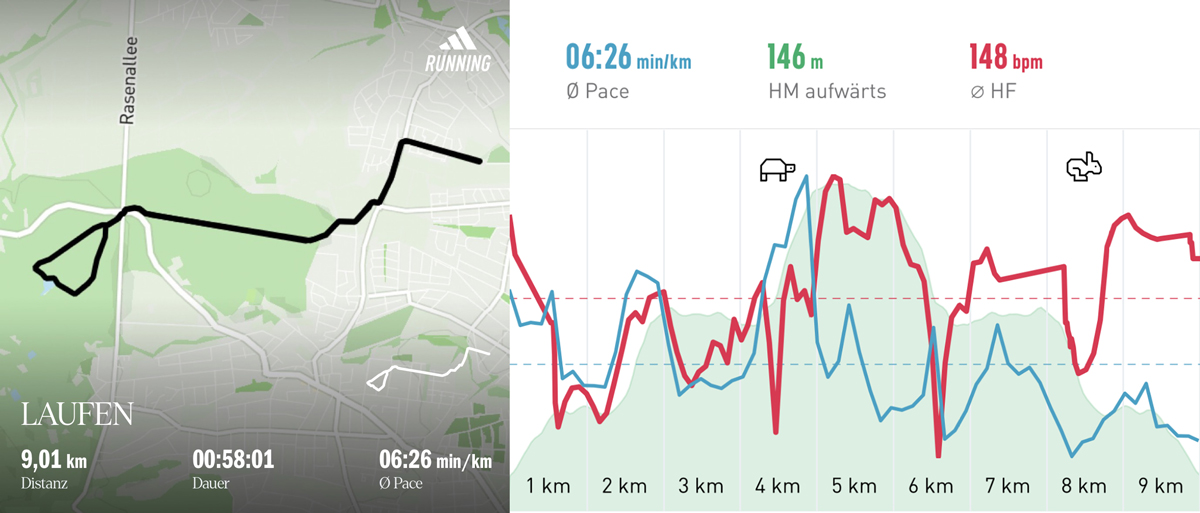 Laufgruppe 15. März 2025 Strecke