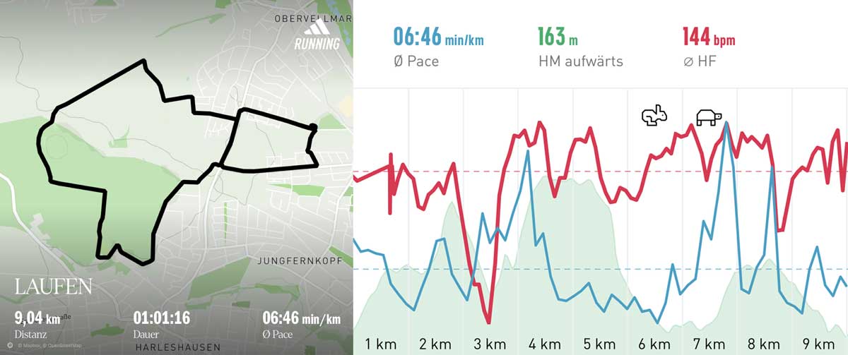Laufgruppe 14. Mai 2025 Strecke